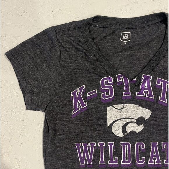 J America Kansas State University Wildcats Shirt Womens Small Gray Purple - Picture 4 of 9
